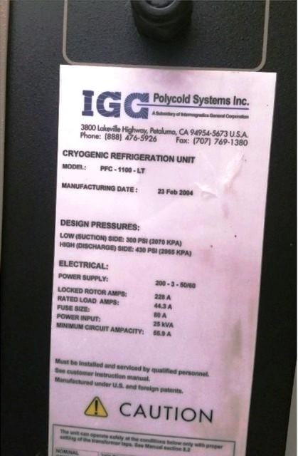 Polycold PFC 1100 LT Chiller