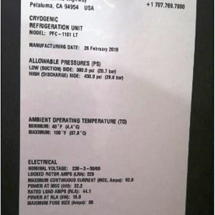 Polycold PFC 1101 LT Chiller