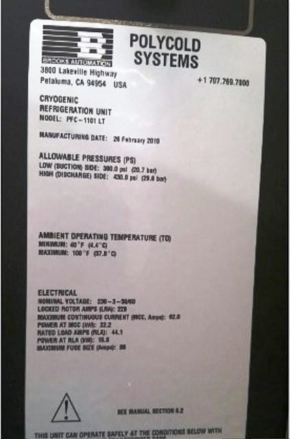 Polycold PFC 1101 LT Chiller