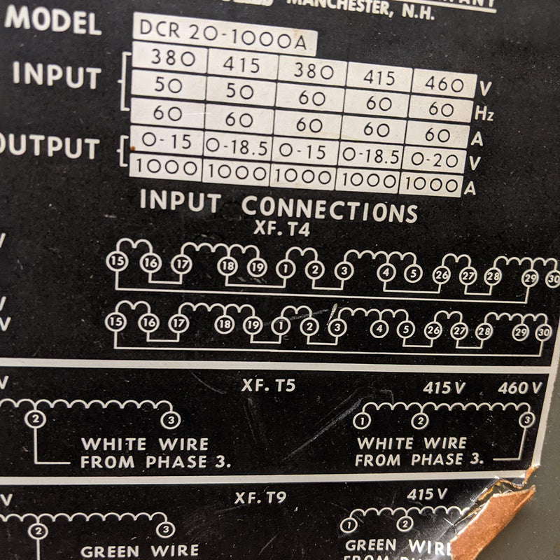 Sorensen DCR 20-1000 A DC Power Supply