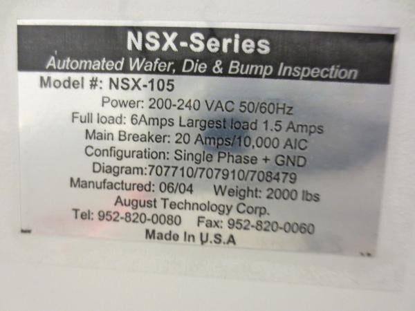 ONTO / Rudolph / August NSX 105 Inspection System