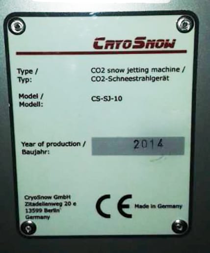 CryoSnow CS SJ 10 CO2 Snow Jetting Machine