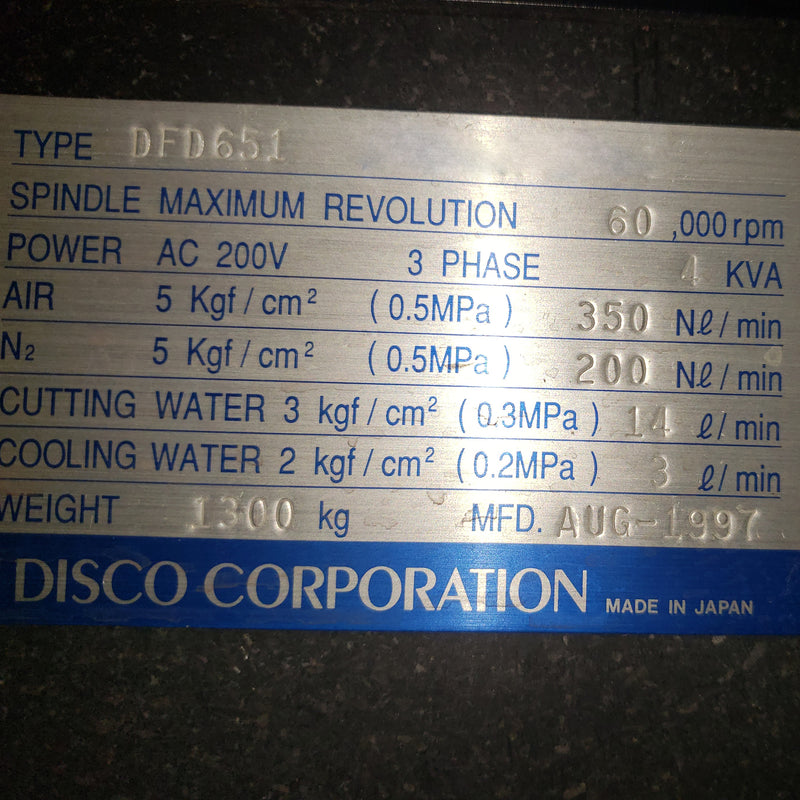 Disco DFD 651 Automatic Dicing Saw