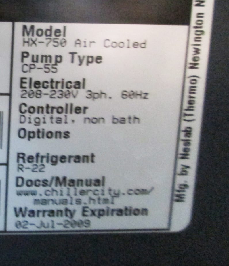 Neslab HX 750 Air Cooled Chiller