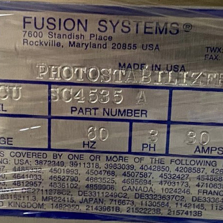 Axcelis M 200 PCU UV Cure System