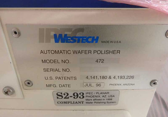 Speedfam 472 Automatic Wafer Polisher