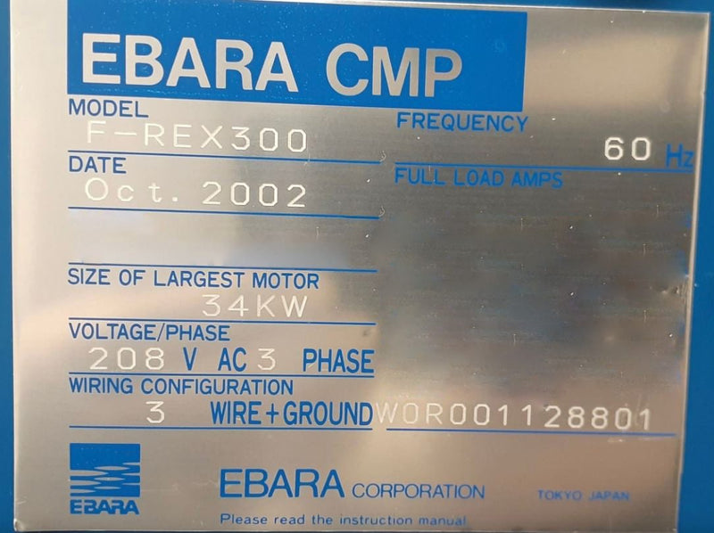 Ebara FREX 300 CMP (Chemical Mechanical Polisher)