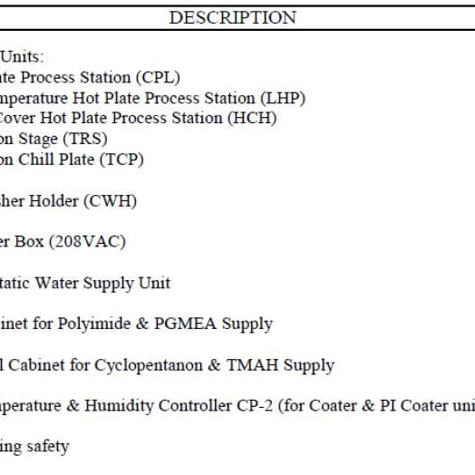 Tel Act 8 Photoresist Processing System
