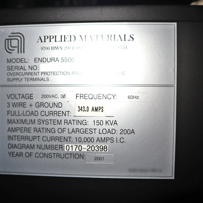 Applied Materials Endura 5500 PVD (Physical Vapor Deposition)