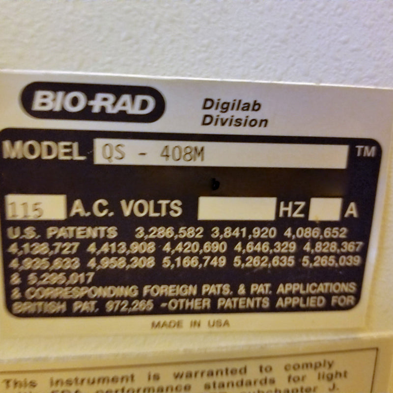 Bio-Rad QS 408 M FTIR Spectrometer (Fourier Transform Infrared)