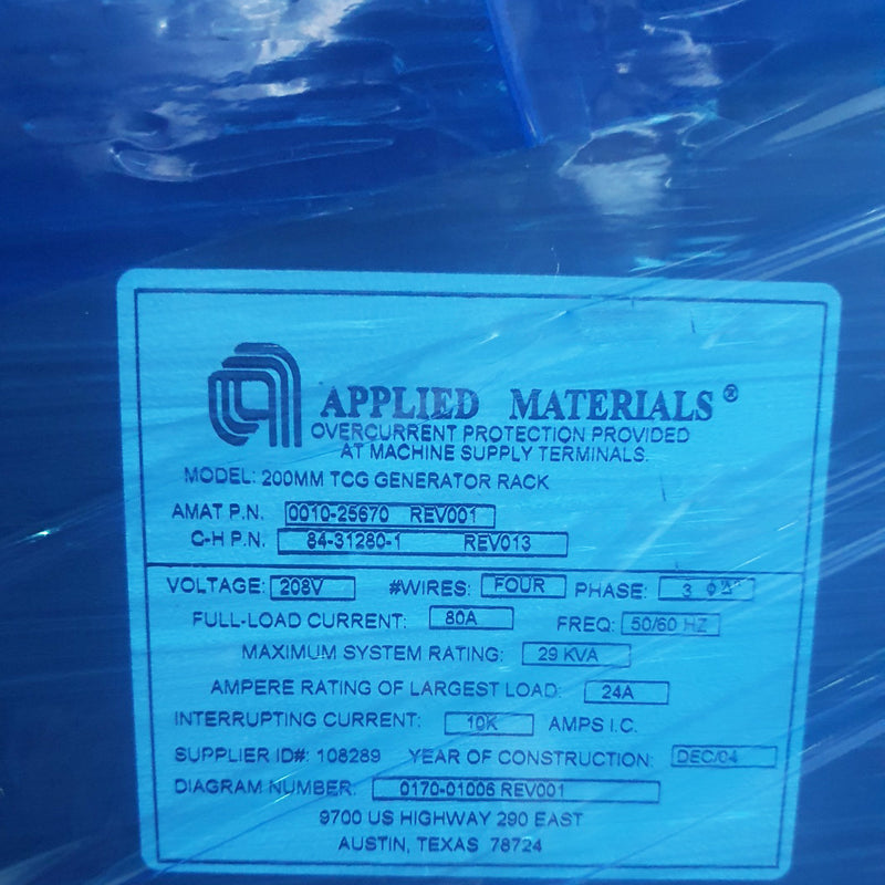 Applied Materials TPCC Controller Rack