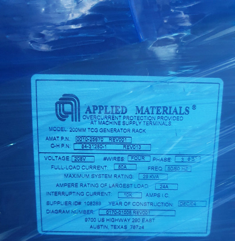 Applied Materials TPCC Controller Rack