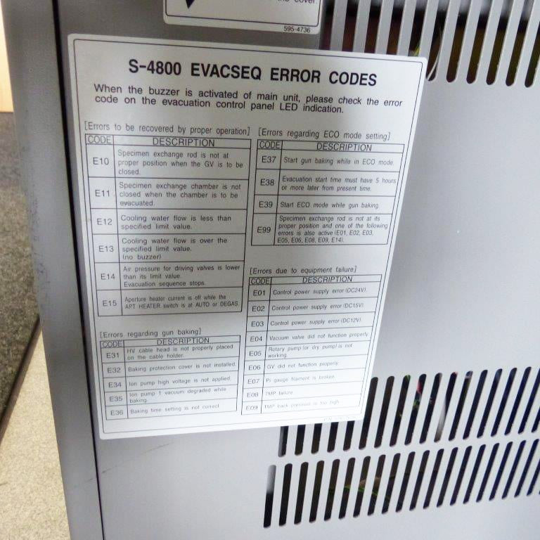 Hitachi S 4800 I SEM (Scanning Electron Microscope)