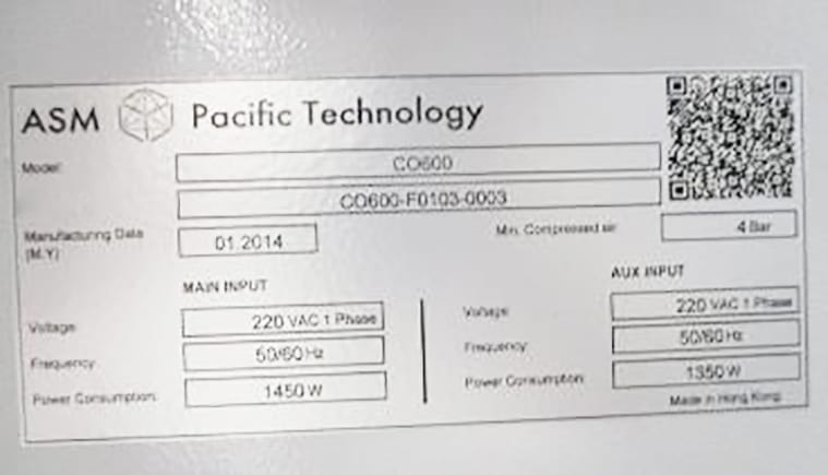 ASM CO 600 Gelation Oven