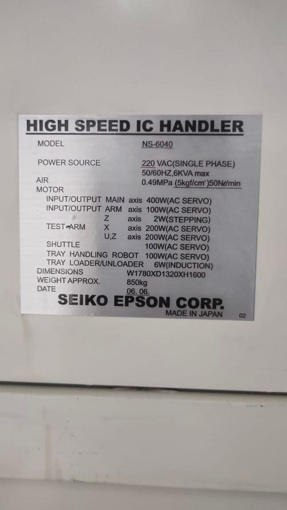 Seiko / Epson NS 6040 High Speed IC Handler