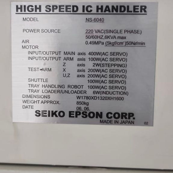 Seiko / Epson NS 6040 High Speed IC Handler
