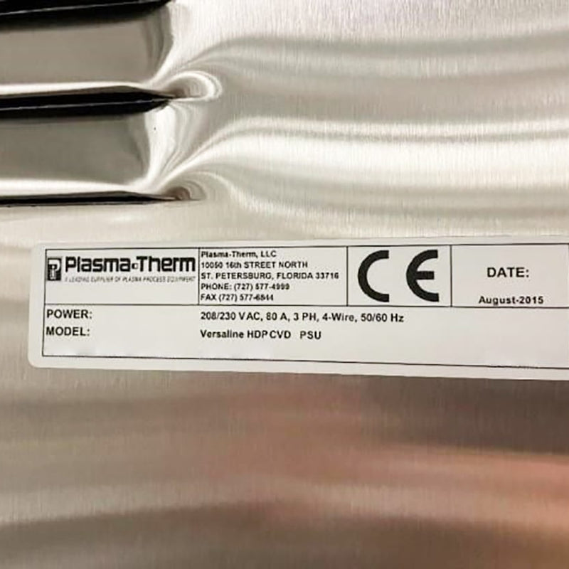 Plasmatherm Versaline CVD-RIE (Chemical Vapor Deposition - Reactive Ion Etching)