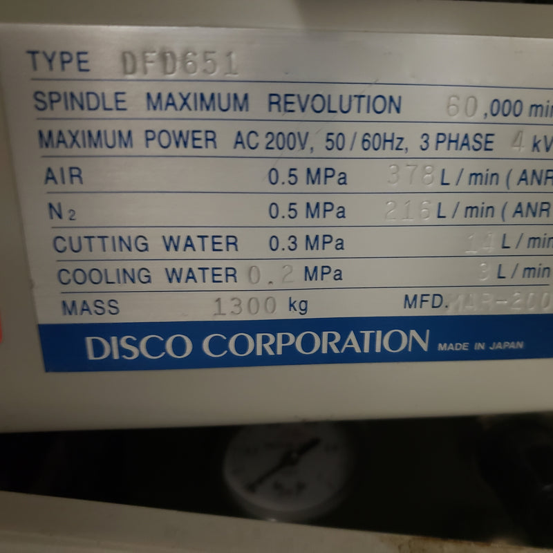 Disco DFD 651 Automatic Dicing Saw
