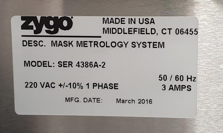 Zygo Verifire Mask Metrology System