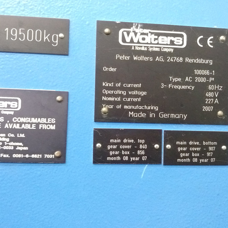 Peter Wolters AC 2000 P 2 Double Sided Polisher