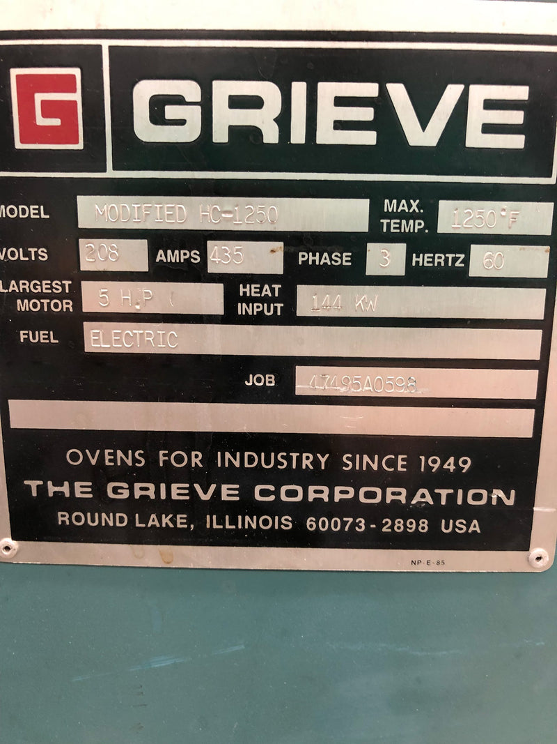Grieve 1250 Heat Treatment Furnace