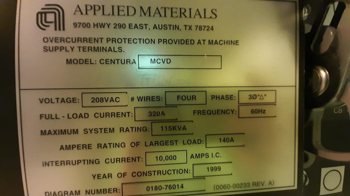 Applied Materials Centura 5200 Metal CVD (Chemical Vapor Deposition)