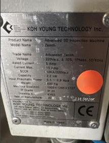 Koh Young Zenith AOI (Automated Optical Inspection)