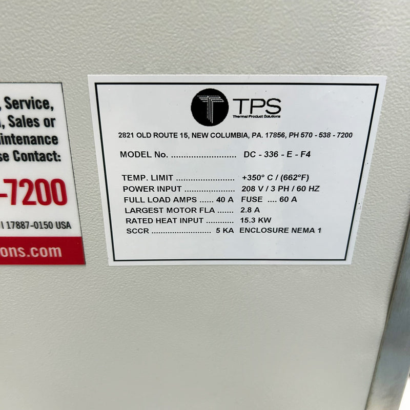 Thermal Product Solutions (TPS) DC 336 E F 4 Oven