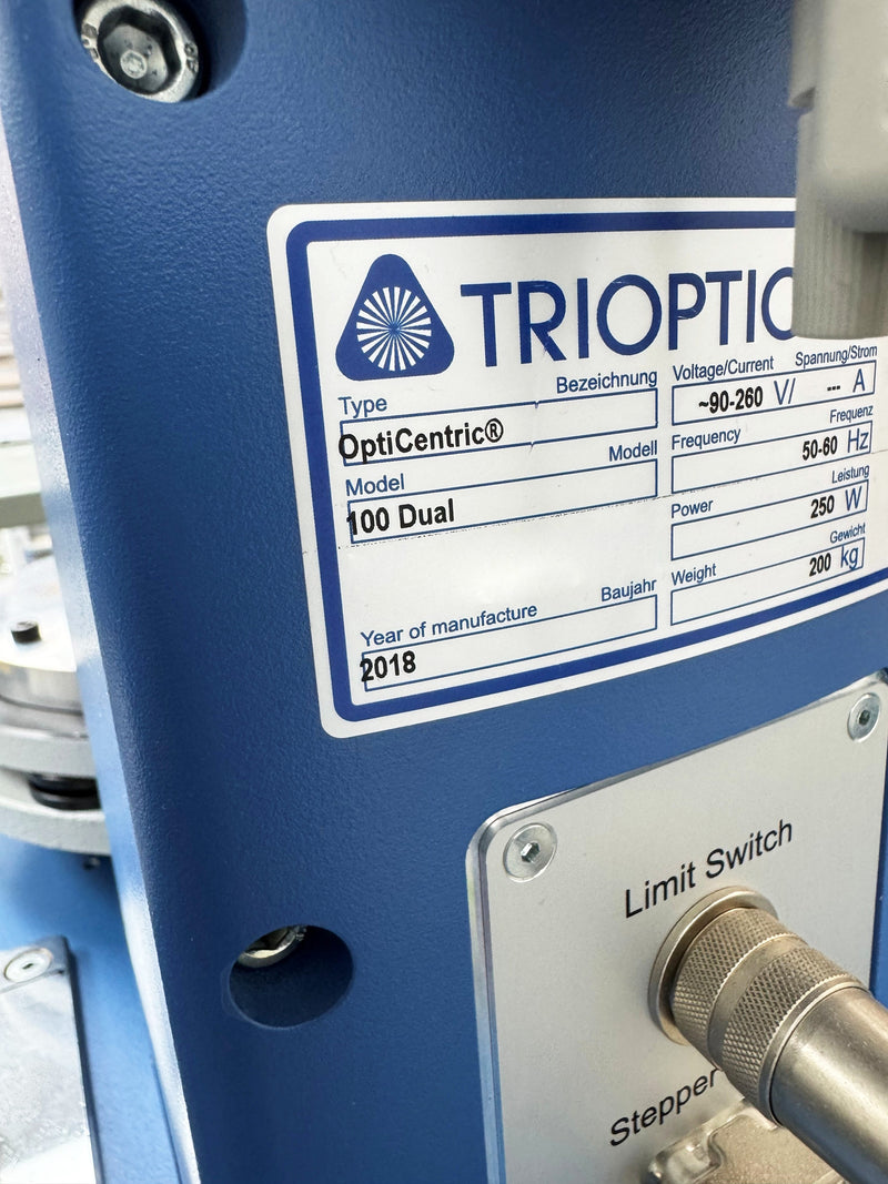 Trioptics OptiCentric 3 D 100 Dual Centration Measurement Machine