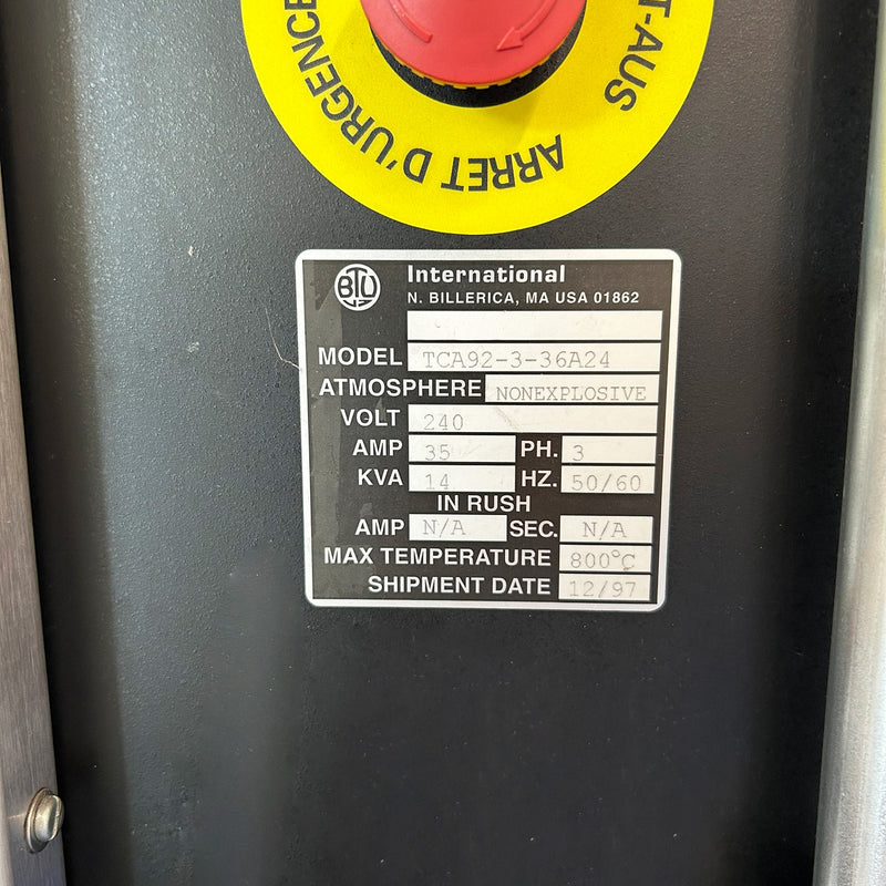 BTU TCA 92-3-36 A 2 Ceramic Oven