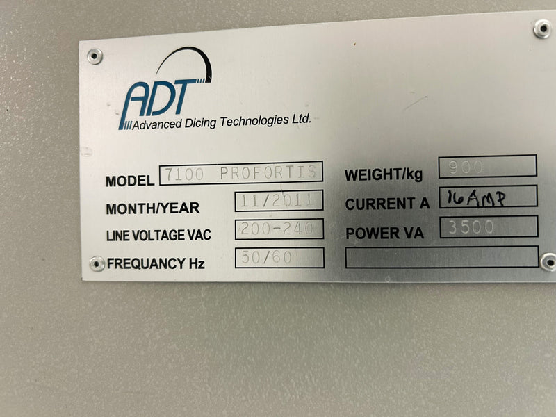 ADT 7100 ProFortis Precision Dicing Saw
