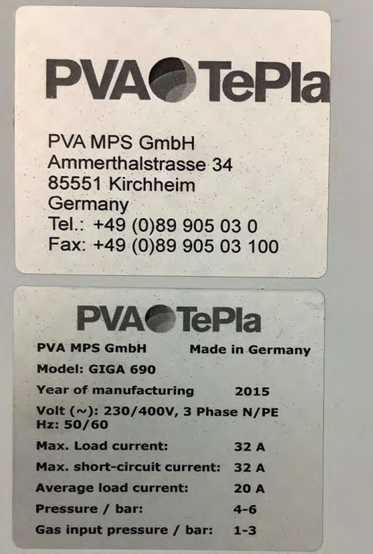PVA TePla Giga 690 Microwave Plasma Cleaner