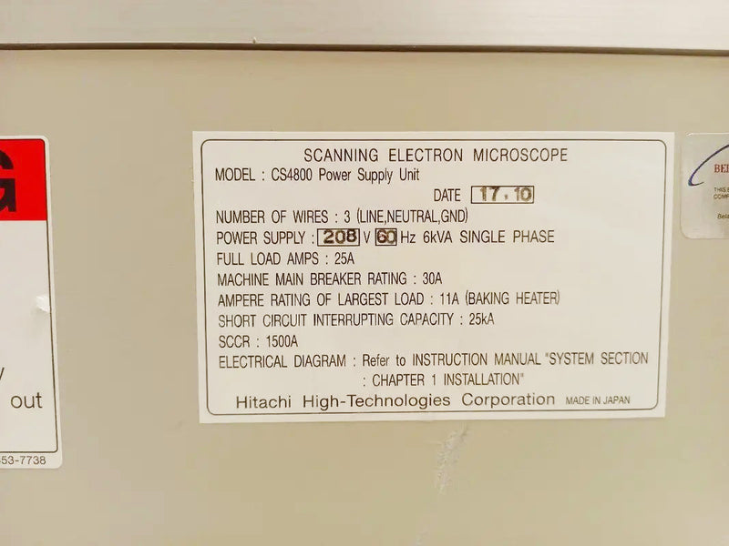 Hitachi CS 4800 CD-SEM (Critical Dimension Scanning Electron Microscope)