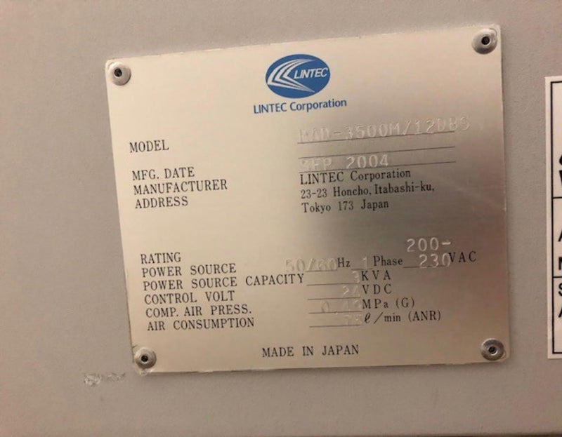 Lintec RAD 3500 M / 12 Wafer Mounter