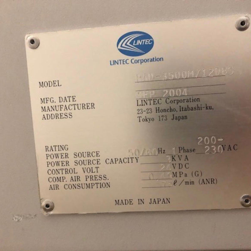 Lintec RAD 3500 M / 12 Wafer Mounter