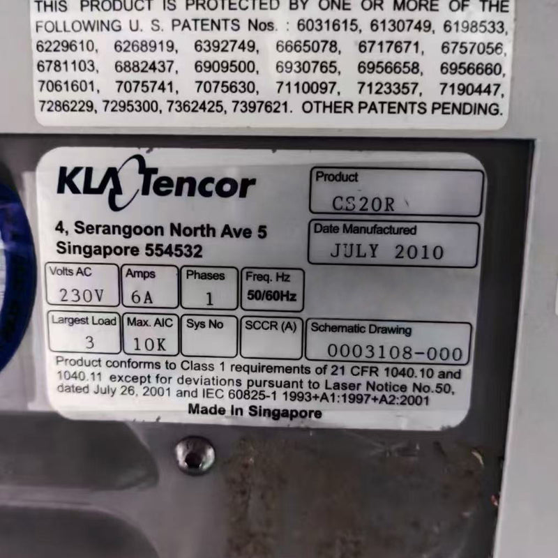 KLA CS 20 R Surface Analyzer