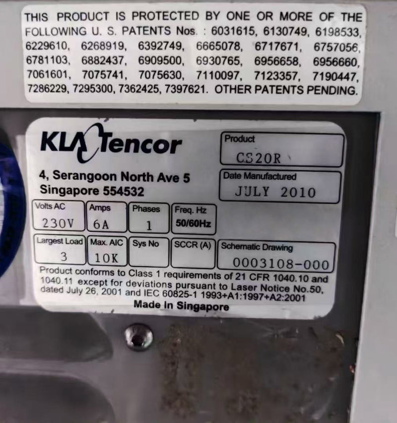 KLA CS 20 R Surface Analyzer