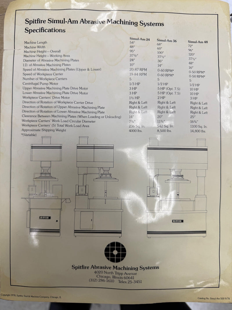 Spitfire SP 888 36 DW Grinder / Polisher