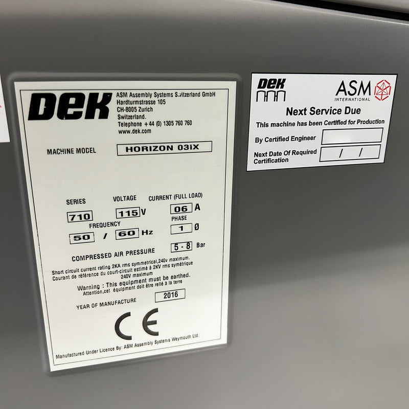 Dek Horizon 03 iX Screen Printer