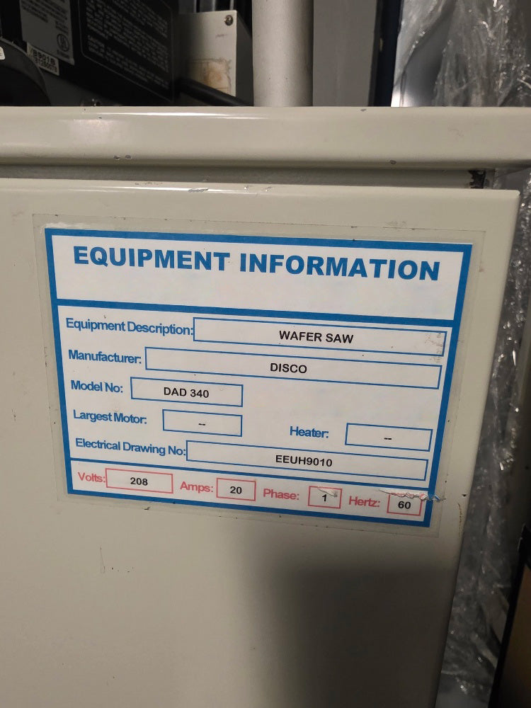Disco DAD 340 Wafer Saw