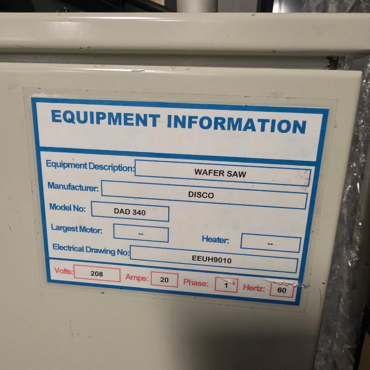 Disco DAD 340 Wafer Saw