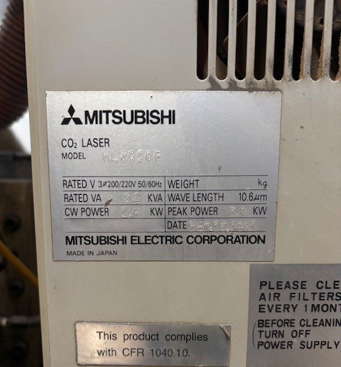 Mitsubishi ML 3016 F CO2 Laser