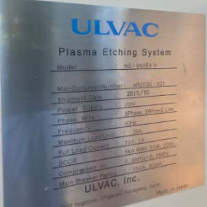 Ulvac NE 950 EX ICP Etcher (Inductively Coupled Plasma)