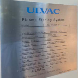 Ulvac NE 950 EX ICP Etcher (Inductively Coupled Plasma)