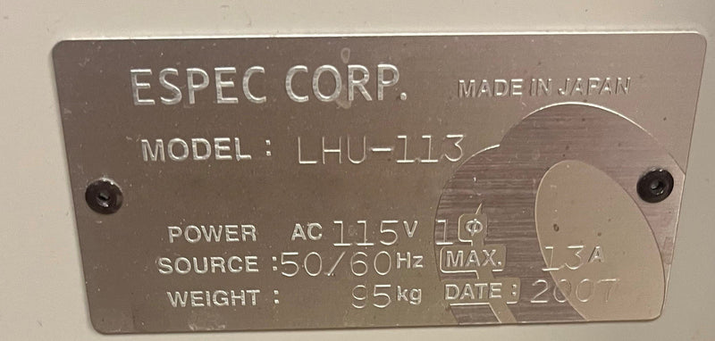 ESPEC LHU 113 Humidity Chamber