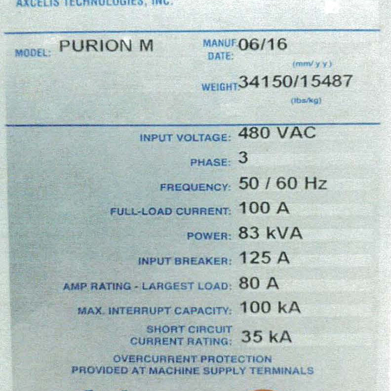 Axcelis Purion M Ion Implanter