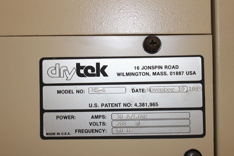 Drytek Megastrip 6 HP Plasma Wafer Asher / Etcher