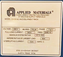Applied Materials Oasis Wet Clean