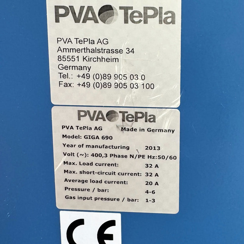 PVA TePla Giga 690 Microwave Plasma System
