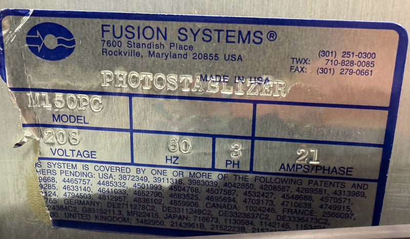 Axcelis M 150 PC UV Cure System
